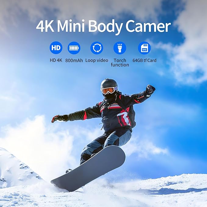 DBJIBF A100 Cámara Corporal 4K miniatura 2