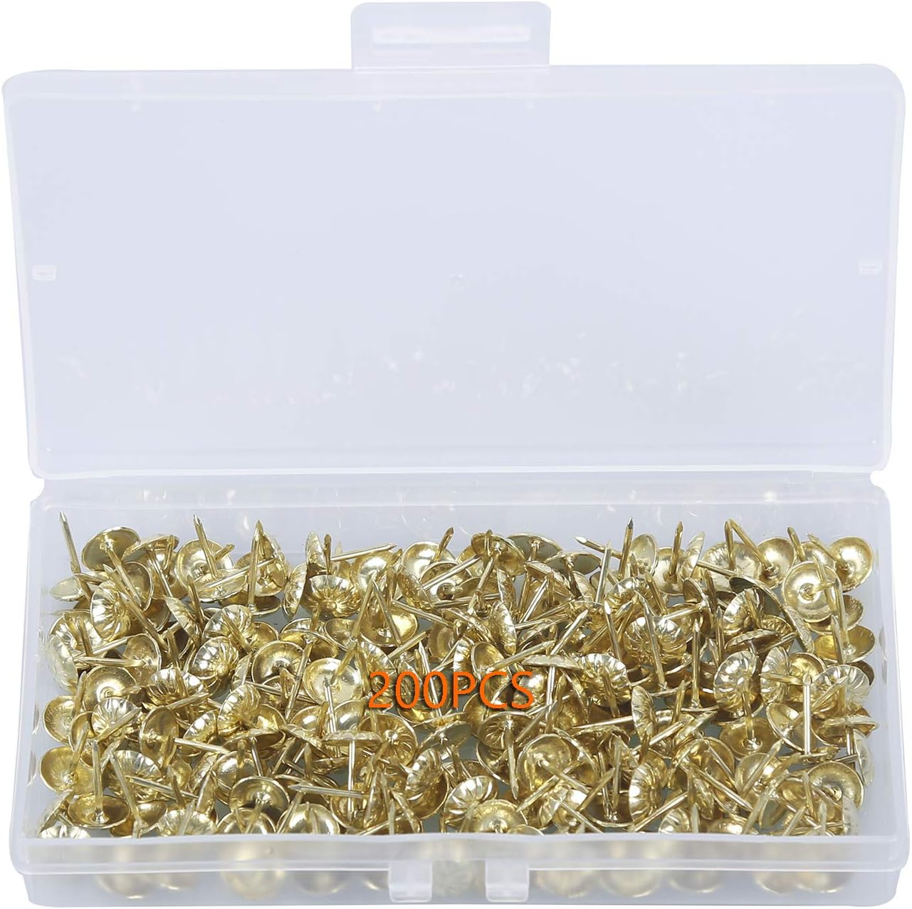 newlng Upholstery Tacks,Gold 200PCS Sofa Foam Nail 11×16 mm Antique Thumbtack Push Pin for Furniture Decoration Indoor Creative Plum Nail Doll House DIY Decoration Gift Making Accessories Tack