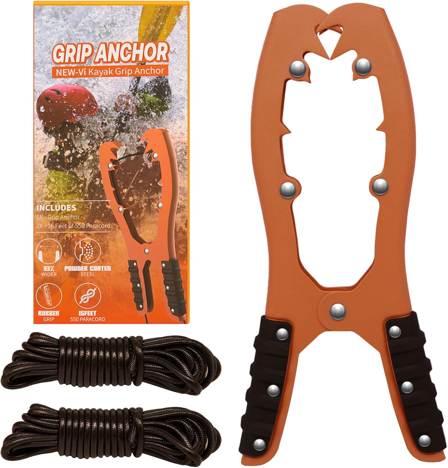 Kayak Anchor Grip – Boat, Float Tube & Kayak Accessories for Fishing, Kayaking Equipment – Brush Clamp Anchor with Teeth – Anchor Wizard Gripper with 16.4ft Paracord – Rubber Grips – Coated Steel Kayak Anchor Grip – Boat, Float Tube & Kayak Accessories for Fishing, Kayaking Equipment – Brush Clamp Anchor with Teeth – Anchor Wizard Gripper with 16.4ft Paracord – Rubber Grips – Coated Steel