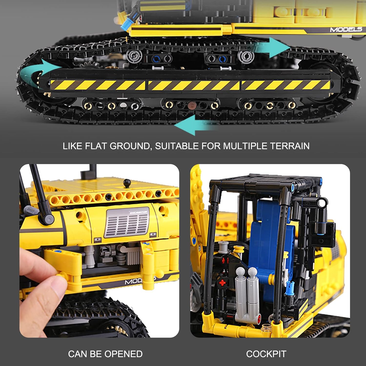 Mould King 13112 Remote Control Excavator Building Toy, APP Control Digger Kits, Construction Vehicles Model with Motor - Image 3