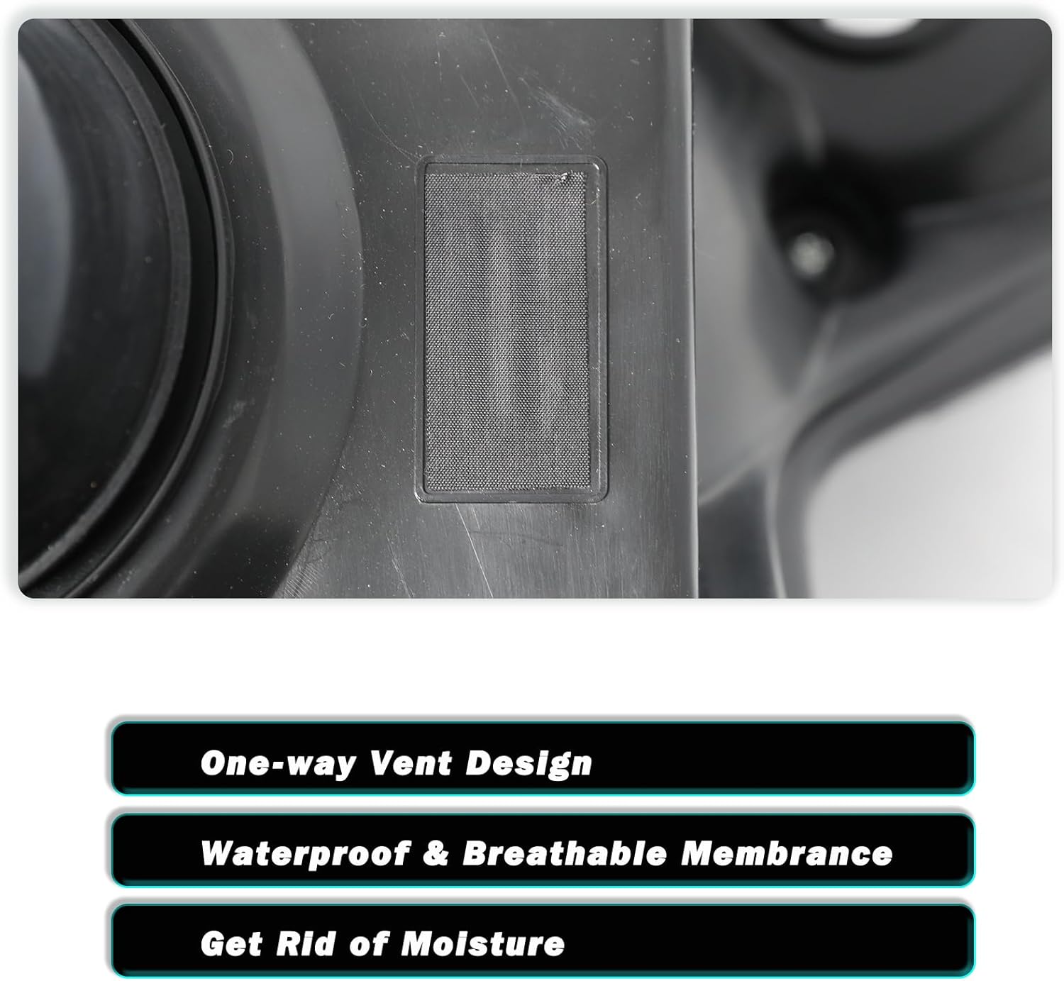 LED Projector Headlight Assembly Set with Bulbs for 2009 2010 2011 2012 2013 2014 Ford F150 Driver and Passenger Side (Chrome Housing with Amber Reflector)