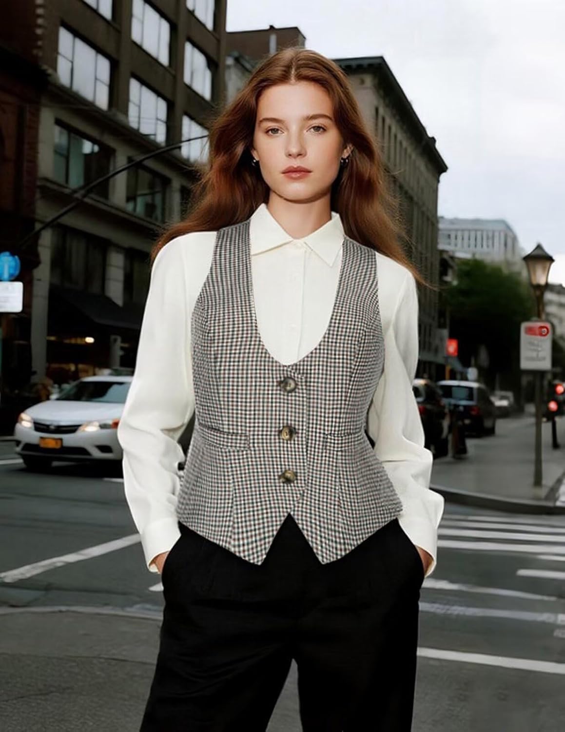 GRACE KARIN Women's Suit Vest Top, Dressy Casual Sleeveless Button Wasitcoat, Fromal Steampunk Blazer For Work Office - Image 3