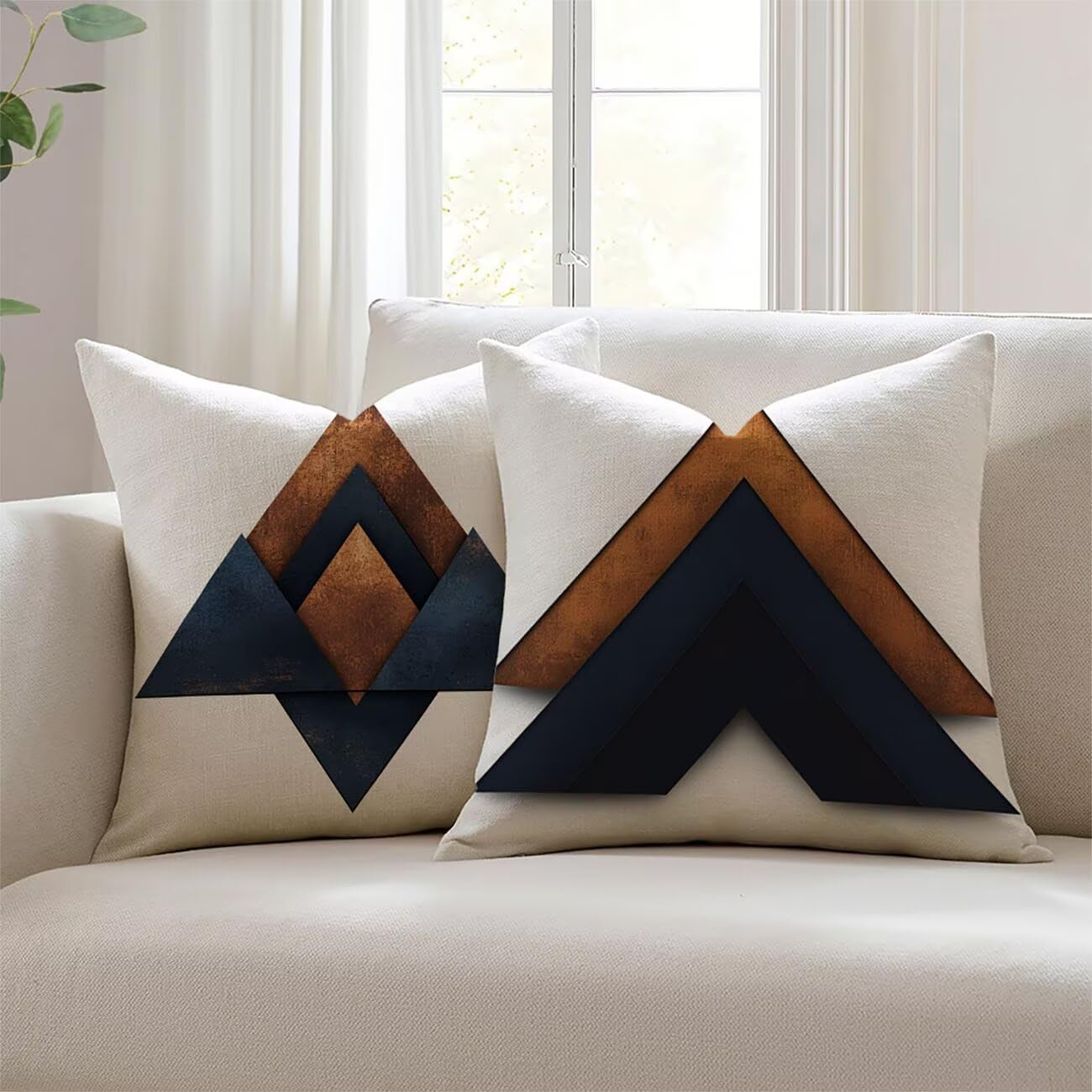 Housse de coussin 22x22inch extérieur imperméable Lejnlnng lot de 2 en lin déperlant JL-4598