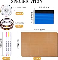 Vista 10 de 12 piezas de guía de regla de camisetas para alineación de vinilo, accesorios de medición de camisetas, herramientas para prensa de calor Cricut