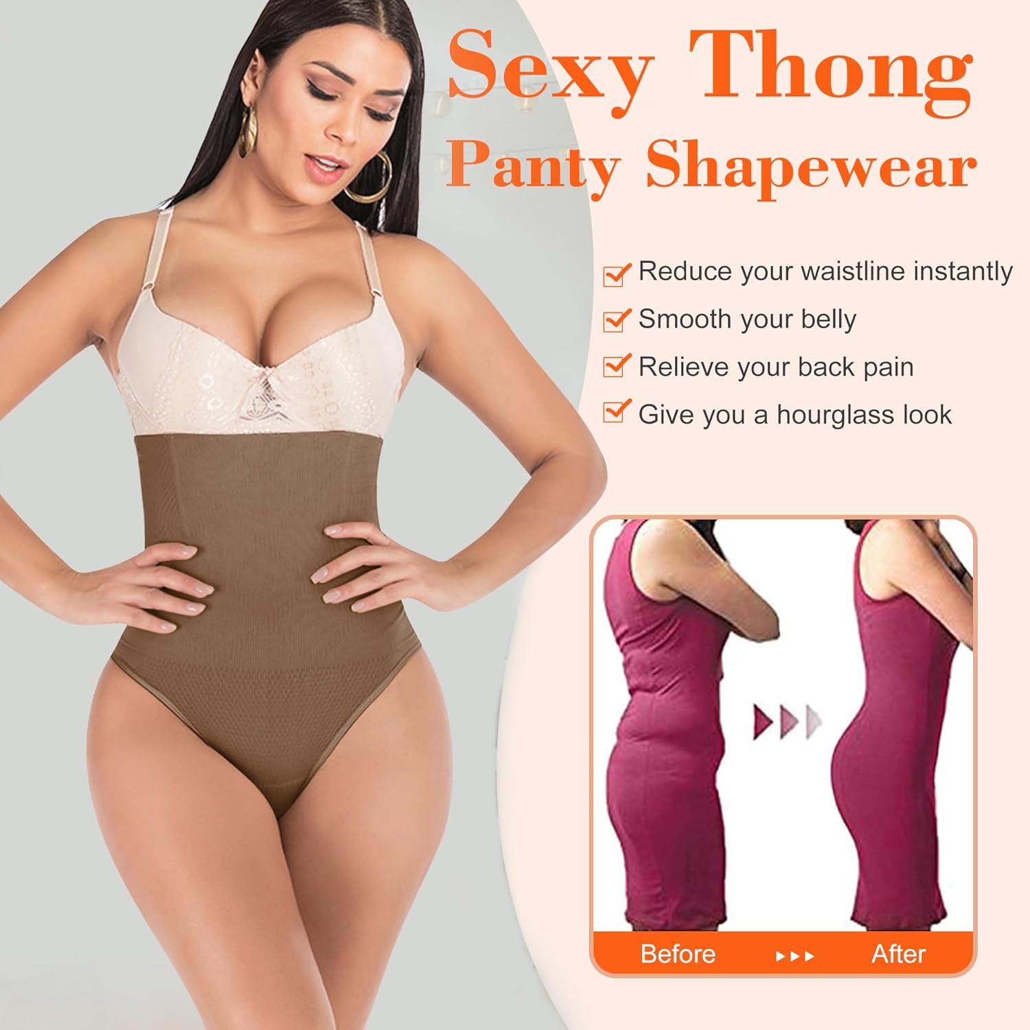 Thong Shapewear for Women High Waist Body Shaper Tummy Control Underwear Under Dress Shaping Panties Girdle - Image 2