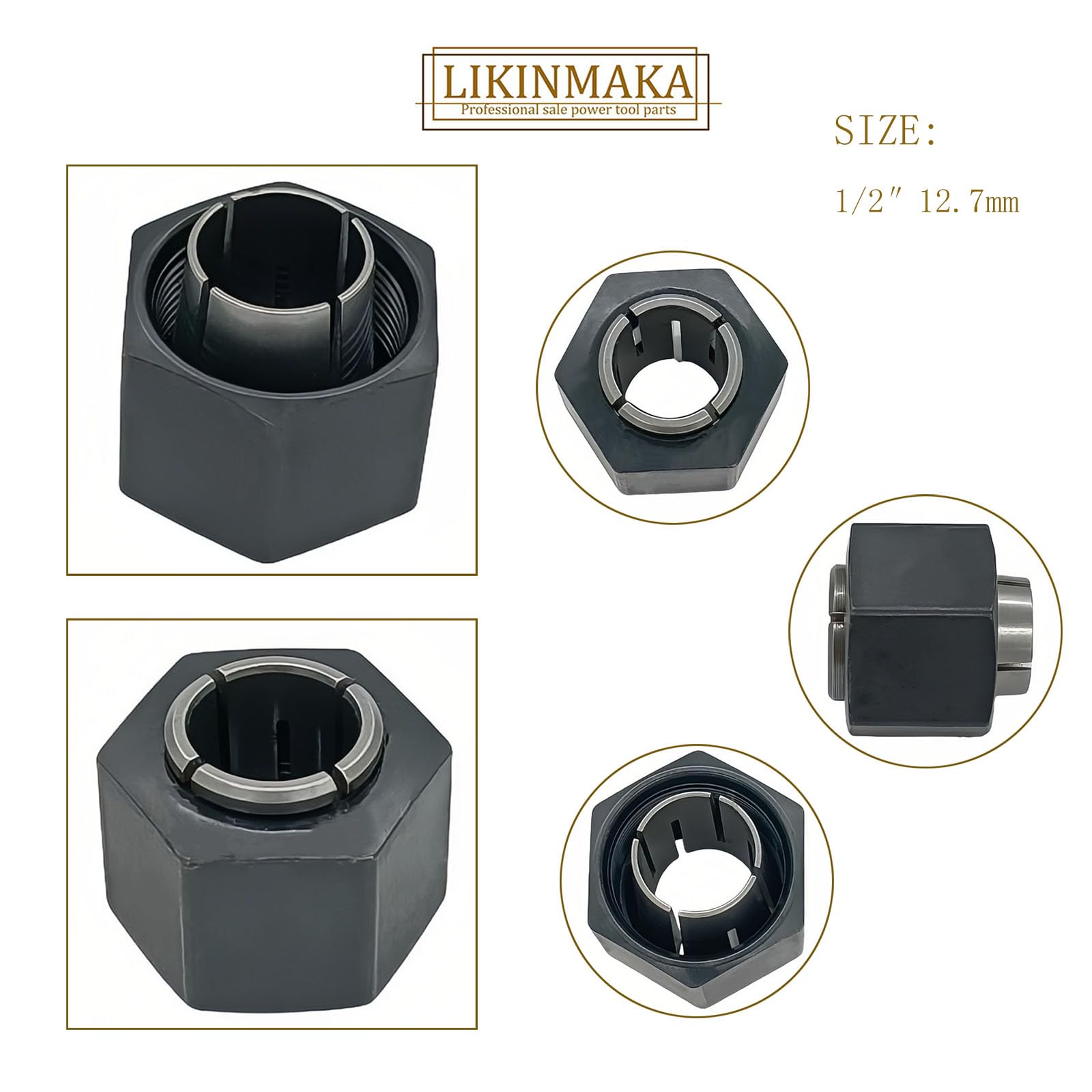Dewalt Router Collets - 1/2" & 1/4" -4