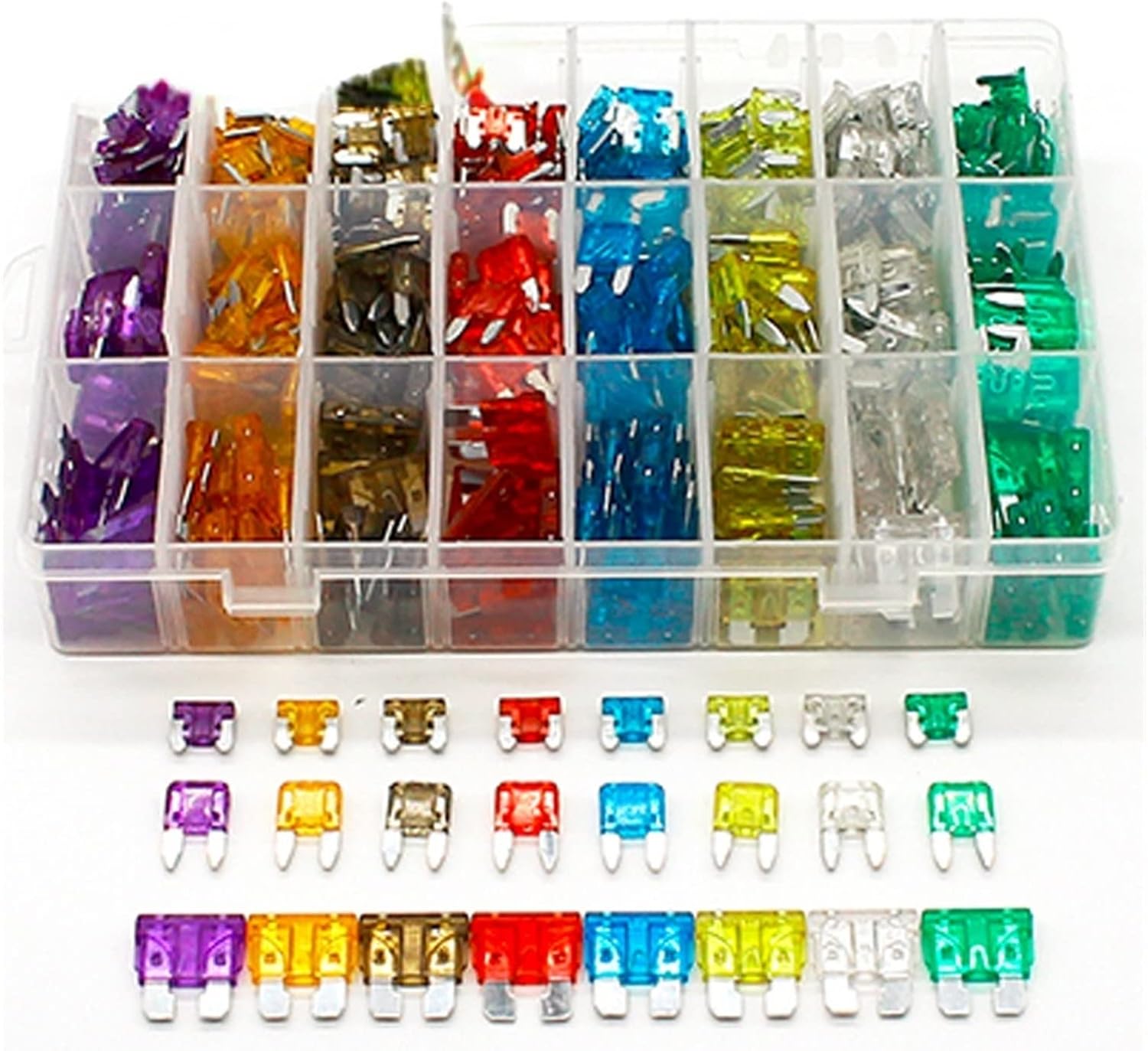 Mini Standard 480pcs Auto Automotive Car Boat Truck Blade Fuse Box Assortment 3A 5A 7.5A 10A 15A 20A 25A 30A