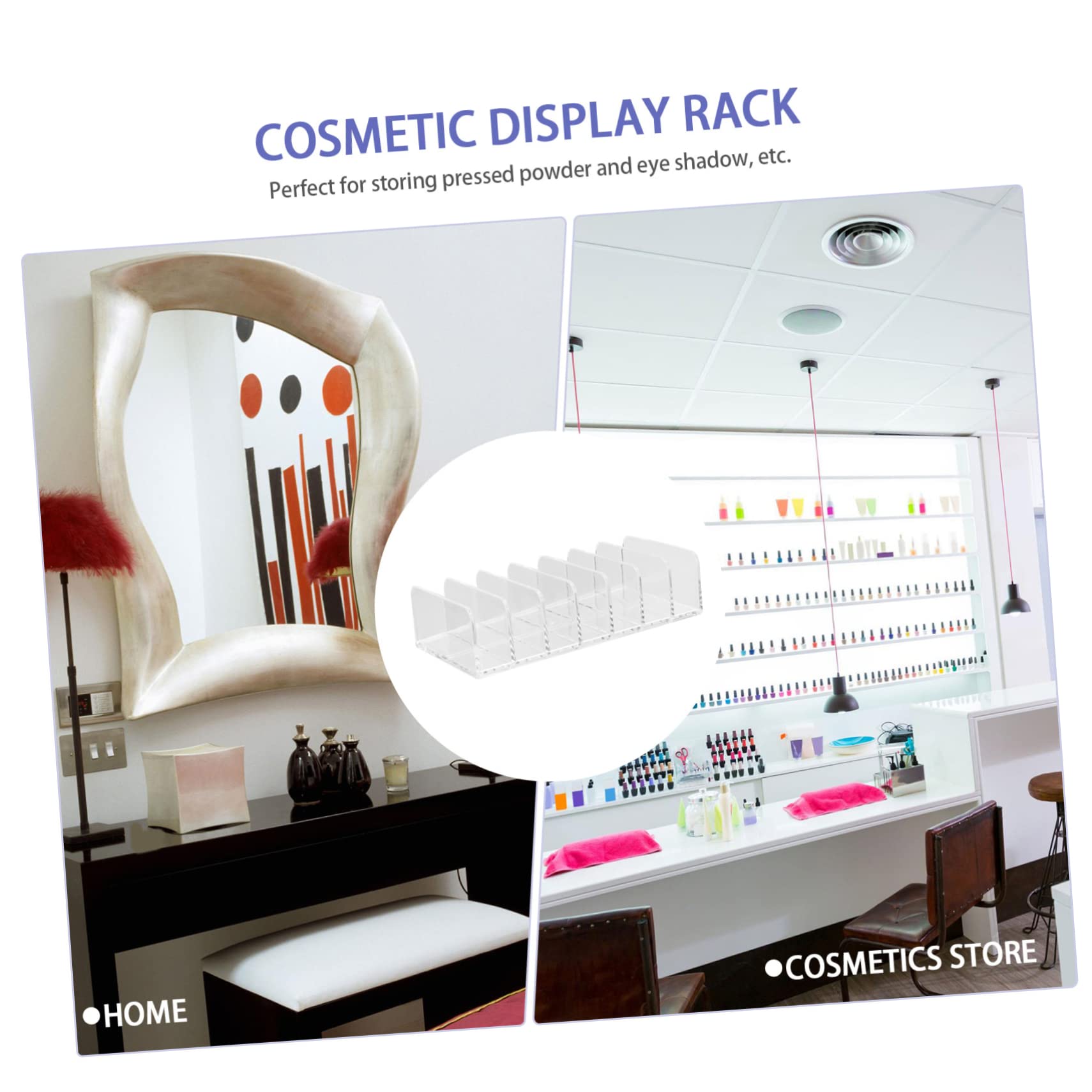 LALAFINA Storage Rack Makeup Organizer for Drawer Clear Eye Shadow Holder Cosmetic Rack Clear Eyeshadow Holder Desk Clear Dividers Vertical Cosmetic Holder Facial Mask Showcase Acrylic - Image 2