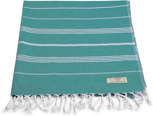 Miniatura 5 de SMYRNA TURKISH COTTON Classical Series - Toalla de playa turca original, prelavada, 37 x 71 pulgadas, toalla de baño peshtemal y turca para spa,