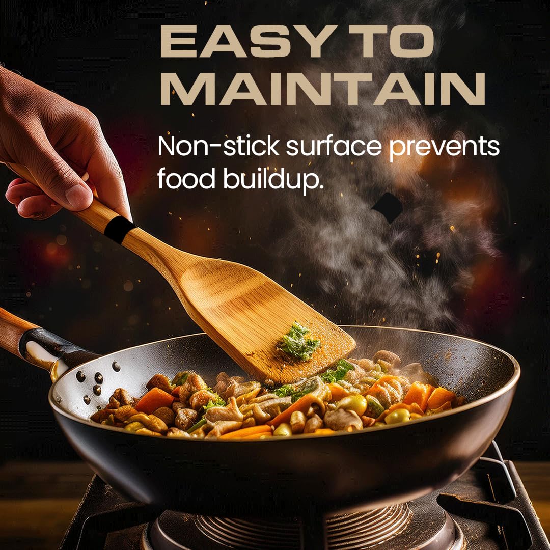 Armandine Teak Wooden Spoons for Cooking 11-Piece - Non-Stick & Non-Scratch Wooden Cooking Utensils Set - Heat Resistant Kitchen Utensils Set - Image 7