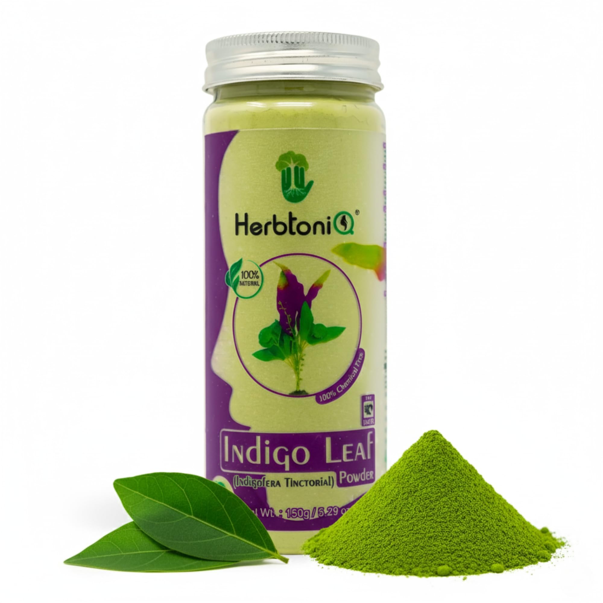 Herbtoniq Organic Indigo Powder for Hair Pack, Bio Indigo Hair Powder, for Black & Brown Hair Colour Dye - Avuri Leaf, Neel Patti, Neelayamari, Neela Amari, Indico Leaves Powder - Pure & Herbal - 150g-image-23