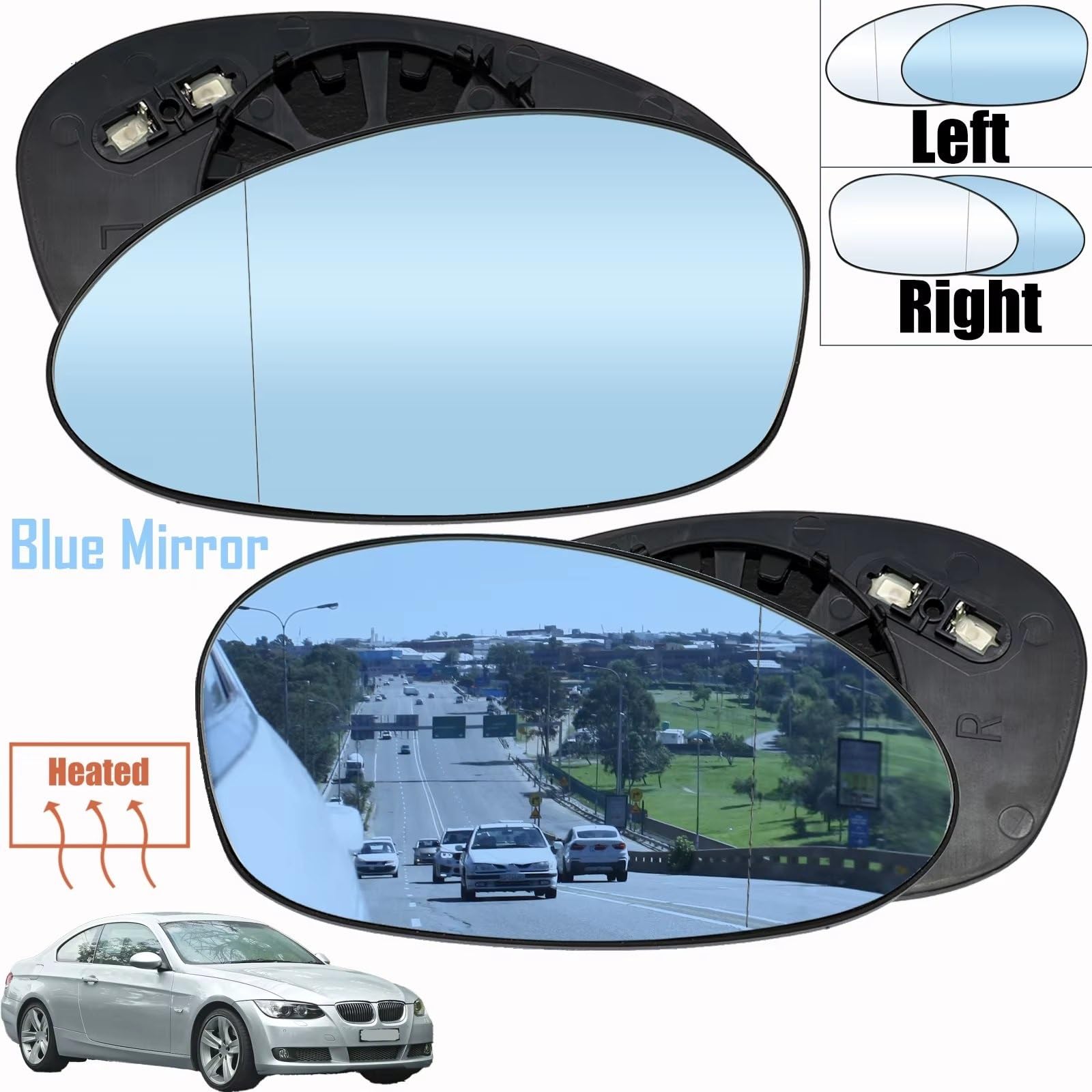 Espejo de cristal E46 acabado blanco premium par retrovisor referencia 51167145267 8