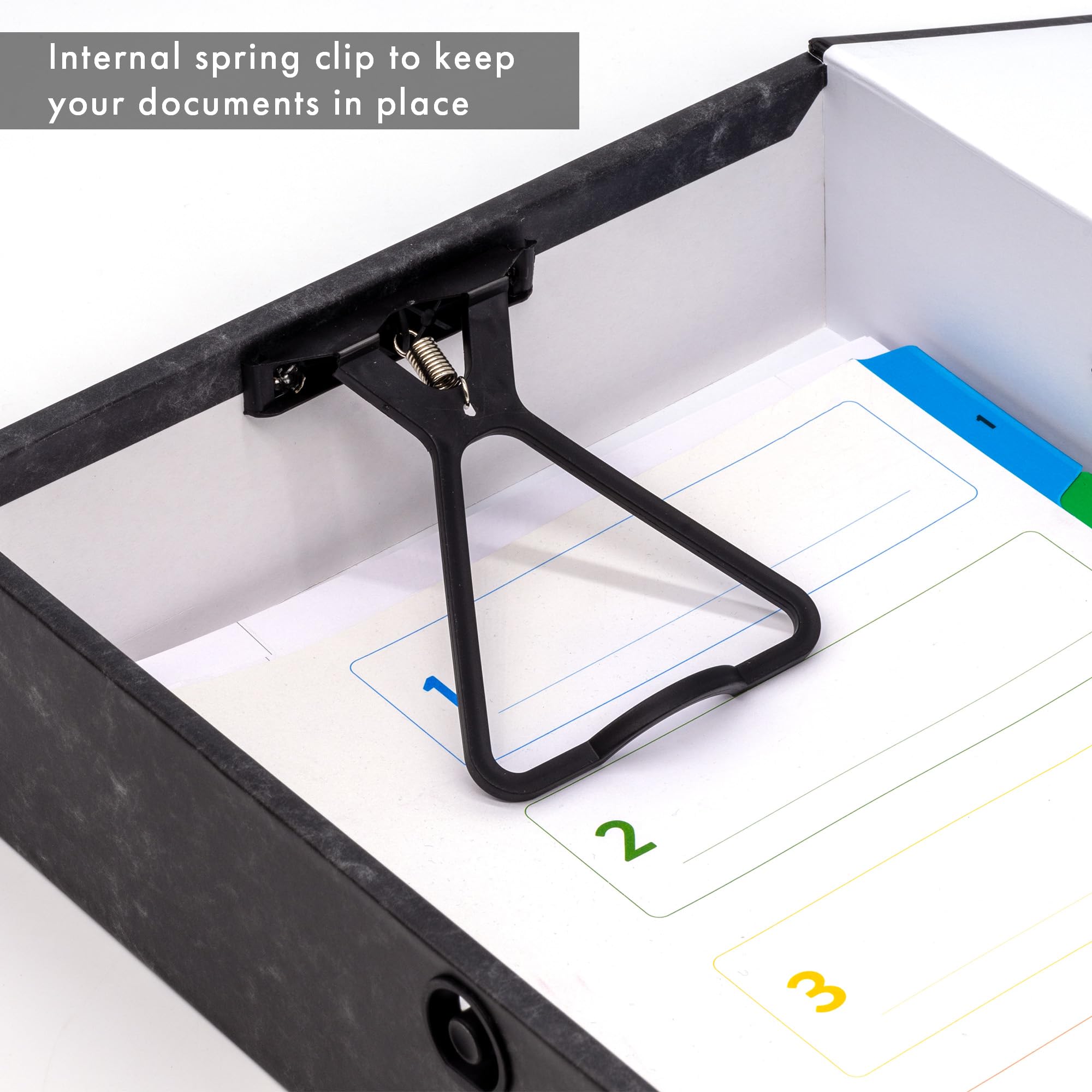 Box File Lock Spring With Ring Pull And Catch 75mm Spine Foolscap Cloud - View #14