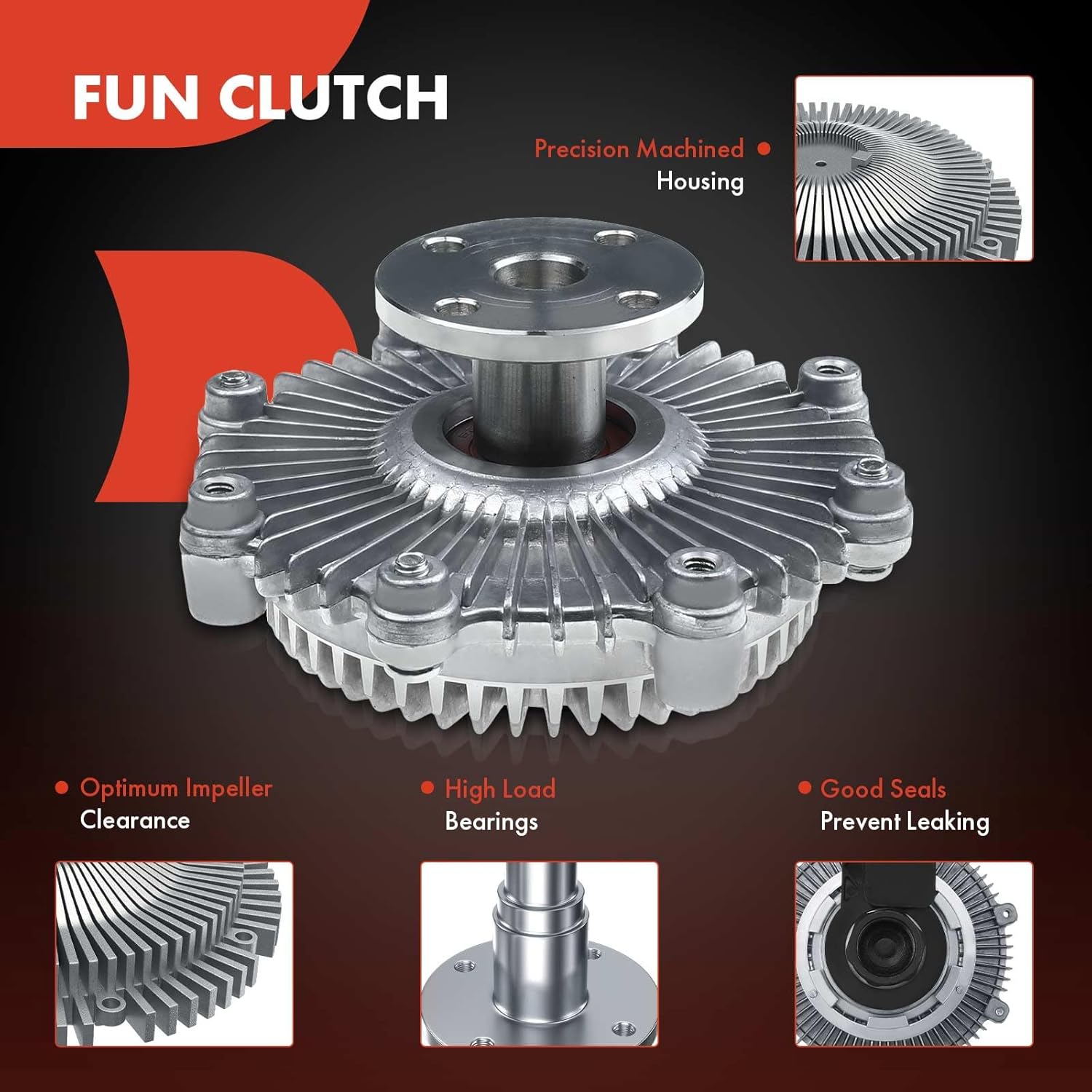 A-Premium Engine Cooling Fan Clutch Compatible with Dodge Ram 50 1983-1993, D50, Power Ram 50 & Toyota Van & Mitsubishi Mighty Max & Plymouth, 2.0L 2.2L 2.4L 2.6L