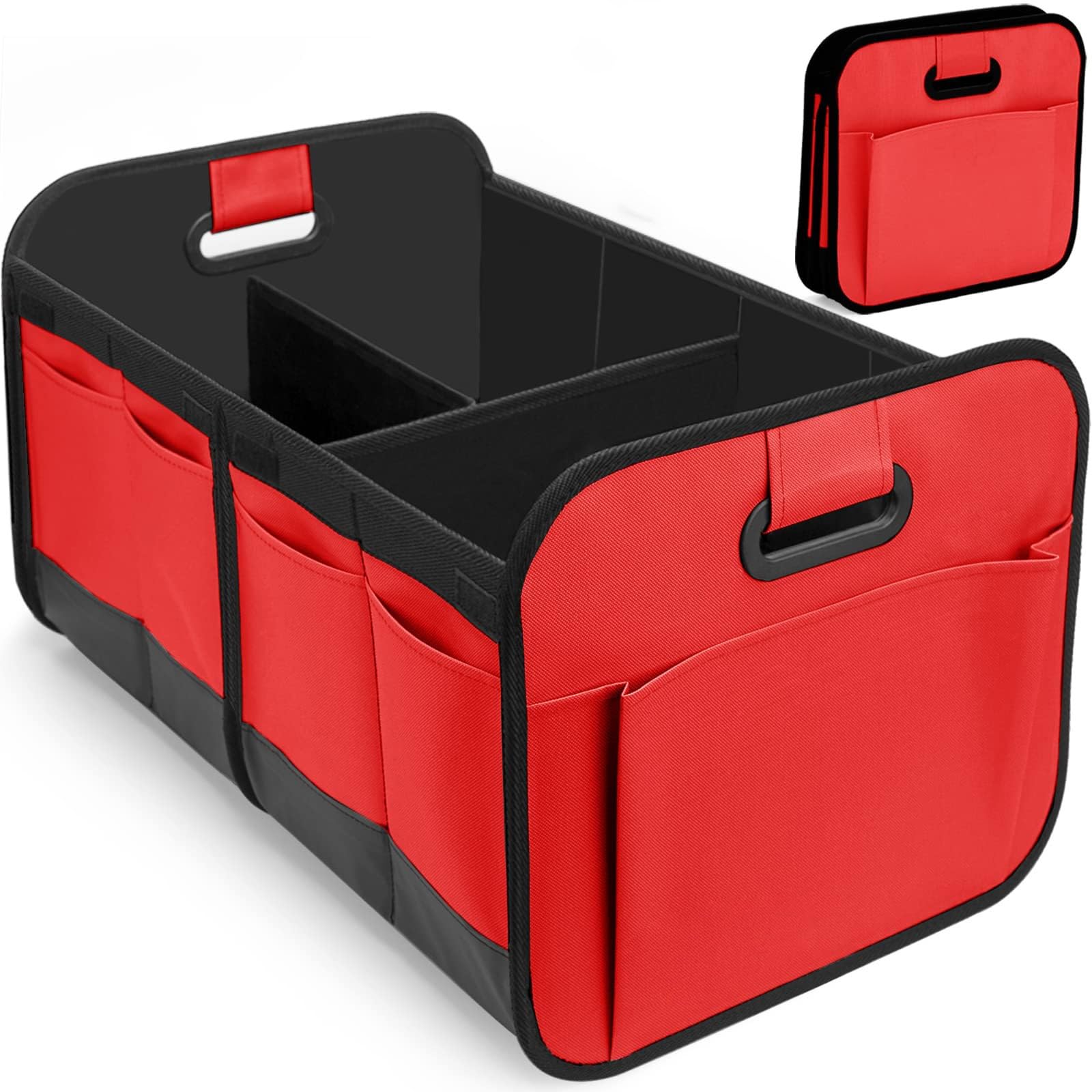 ADNUIES Car Boot Organiser, for BMW X3 E83 F25 G01 G45 X4 G02 F98, Large-Capacity Auto Trunk Organizer, Trunk Organiser Collapsible Multi Compartment with Comfort Handle,C