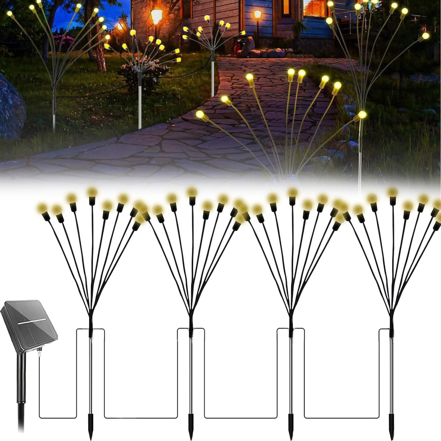 Solar Firefly Lights - Garden Pathway Decoration -12