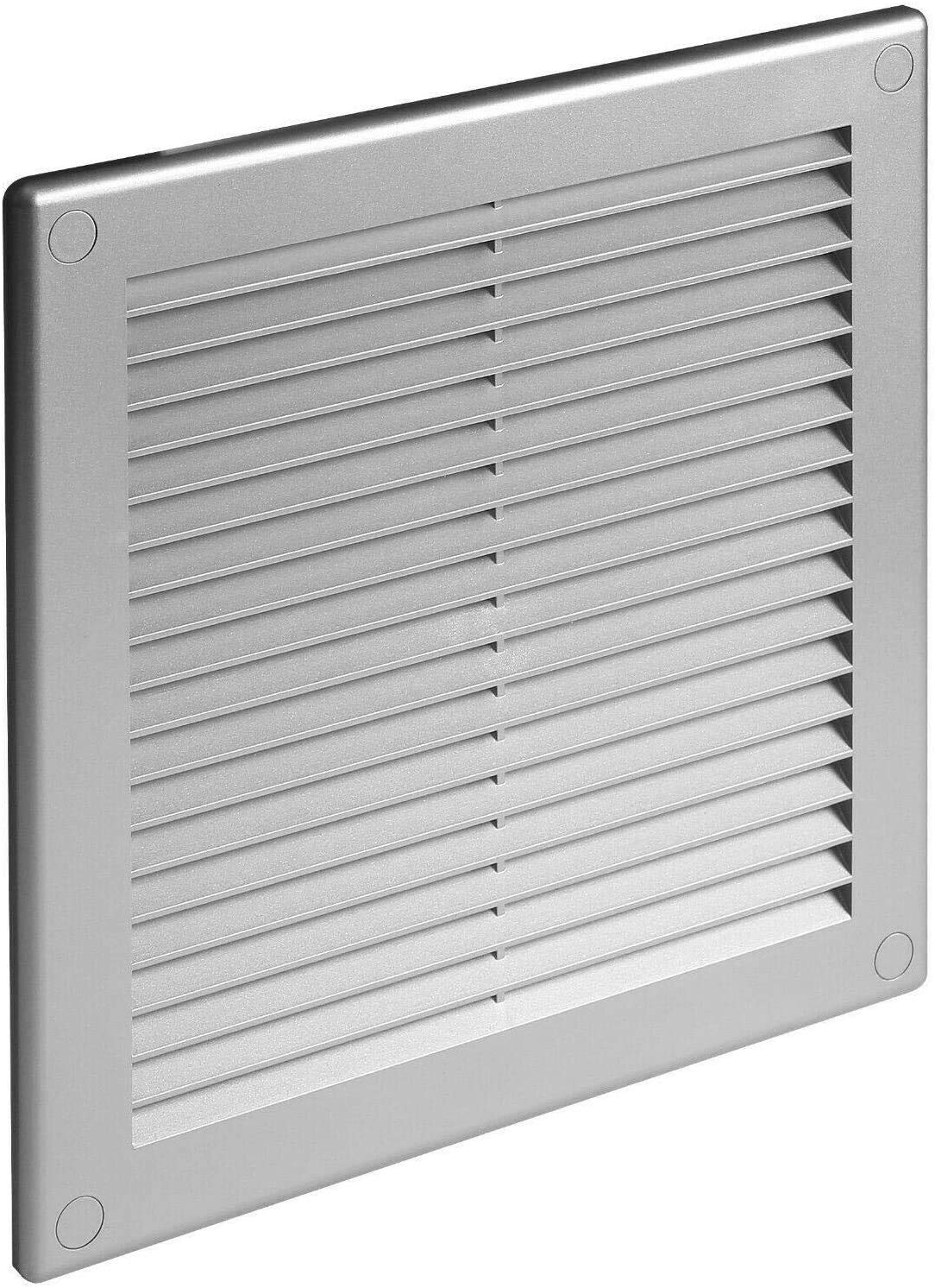 Satin Air Vent Grille 150mm x 150mm with Anti-Insect Mesh/Fly Screen and Screw Covers