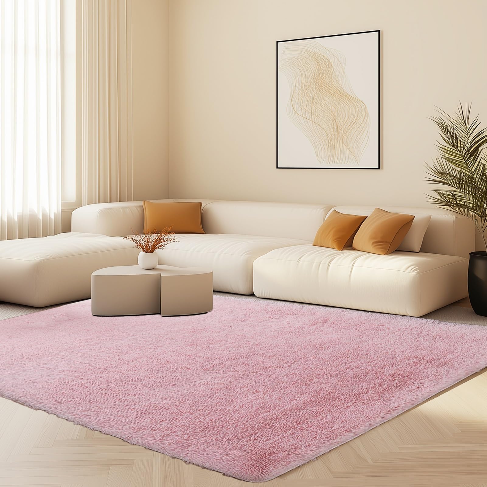 ピンクの可愛いカーペット、150×200cmのインテリアカーペット Amazon | カーペット ラグ 150 x 200 cm 洗える滑り止め付 シャギー