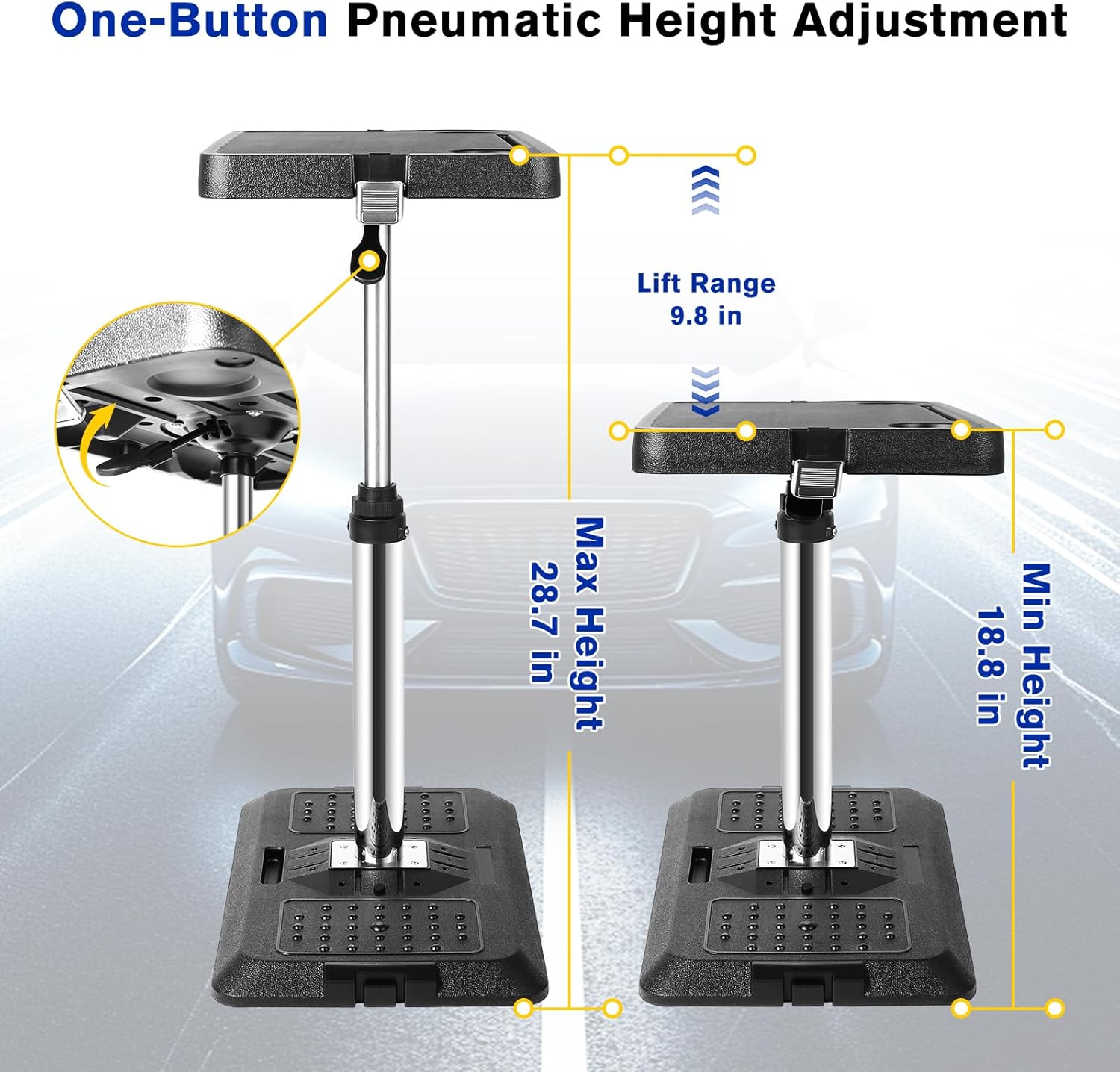Car Seat Tray Table, Adjustable Car Desk for Laptop & Tablet, Multi-Function Travel Tray for Front Passenger/Rear/Driver Seat, Eating & Work Tray, Essentials Accessories for Long Trips