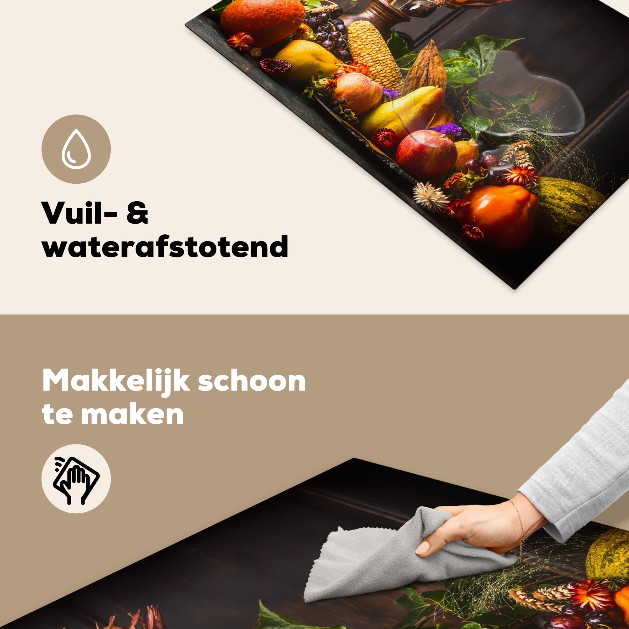 KitchenYeah® Inductie beschermer 78x52 cm - Spreuken - Ik kook niet