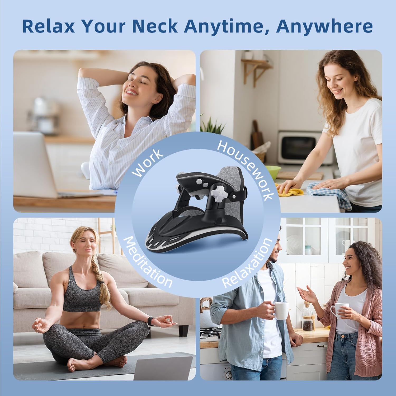 Neck Stretcher Cervical Traction, Adjustable Cervical Neck Traction Device, Neck Braces for Neck Pain and Support, Ergonomic Design for Home, Office & Travel Use - FSA Eligible/HSA Eligible - Image 8