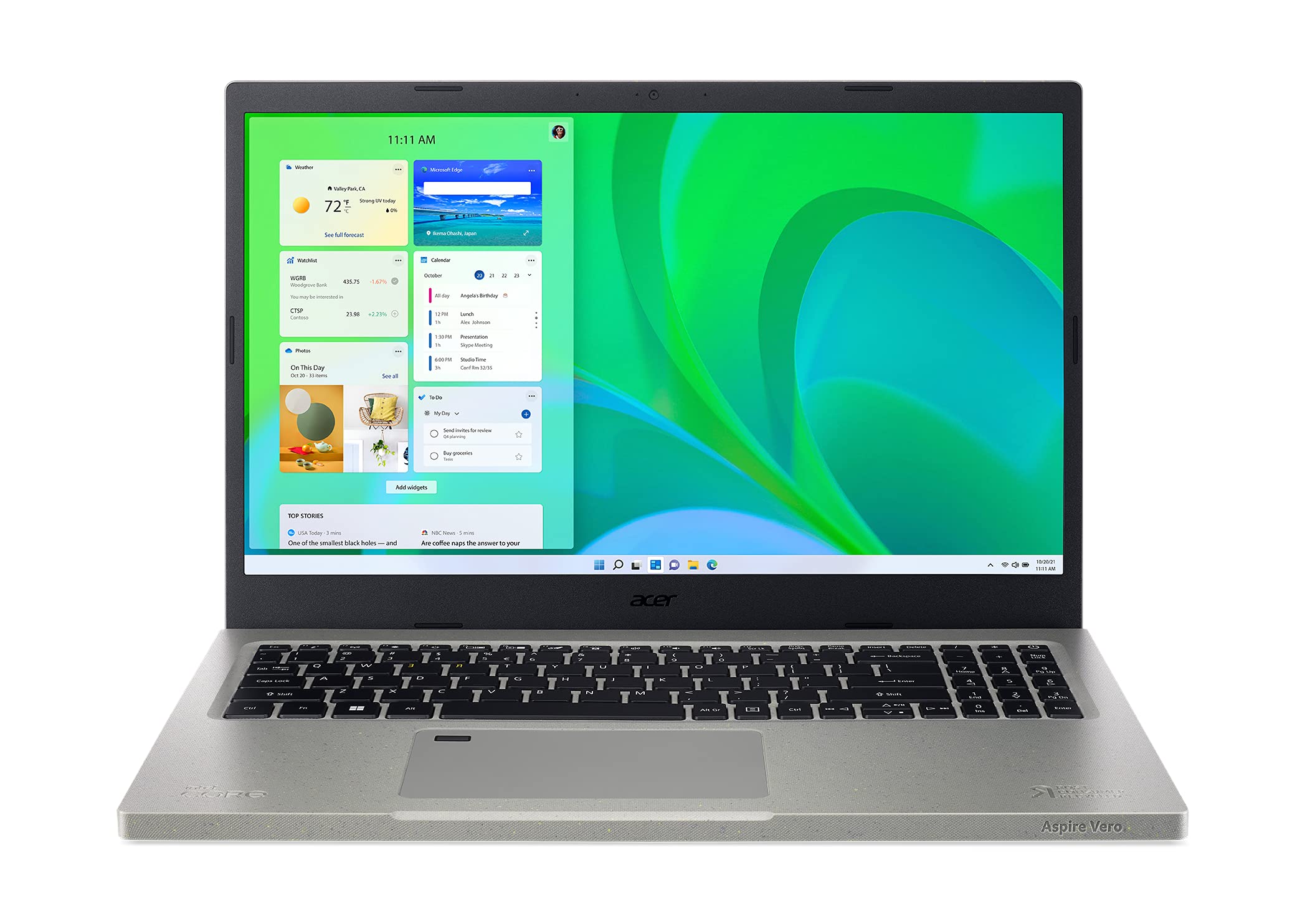 AcerAspire Vero AV15 Green Notebook 11th Gen Intel Core i5-1155G7 Quad Core 2.50GHz Upto 4.50GHz/8GB DDR4 RAM/512GB SSD/Intel Iris XE Graphics/15.6" FHD IPS Display/Win 11 Home/WiFi-6/Volcanic Gray