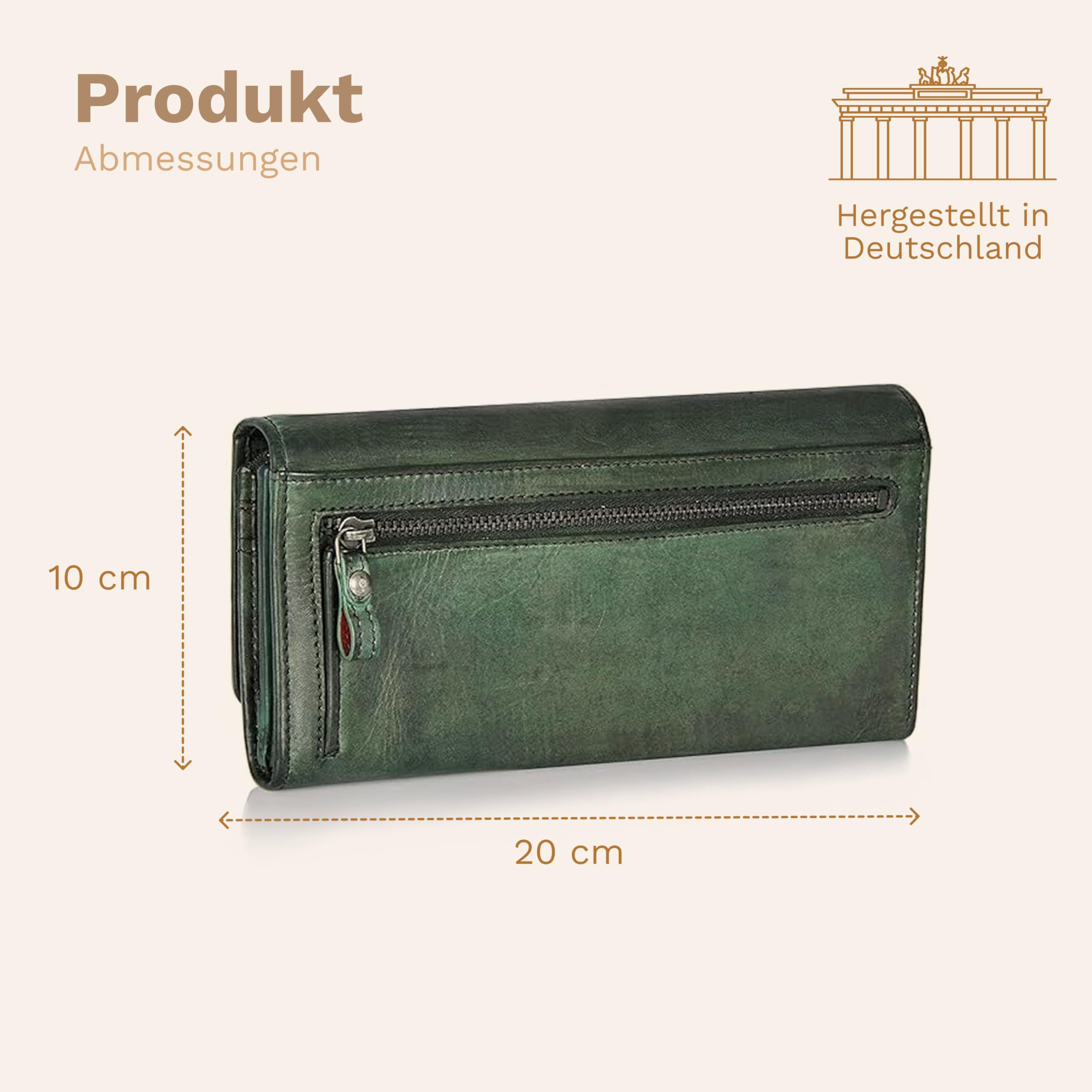 DONBOLSO® Geldbörse Florenz aus gewaschenem Leder für Damen mit RFID-Schutz- New