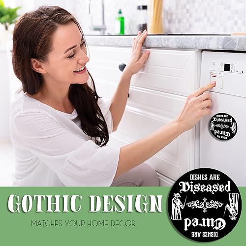 Miniatura 3 de Decoración gótica de cocina con máscara de doctor de la peste para lavavajillas, letrero de limpieza sucia  Estética de bruja gótica para el hogar y