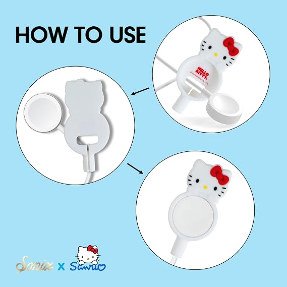 Sonix x Sanrio Apple Watch Charger Cover | Silicone Smartwatch Charging Cable Case, Dock Holder for Apple Watch | Hello Kitty