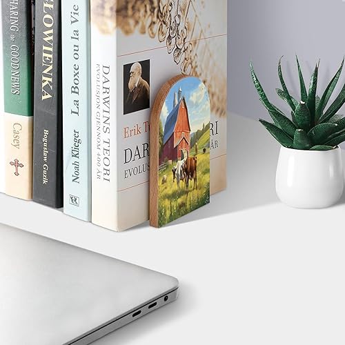 Miniatura 8 de Sujetalibros decorativos de madera de cerdo rosa con sombrero, para estantes, habitación de los niños, escritorio, oficina en casa, tapones de