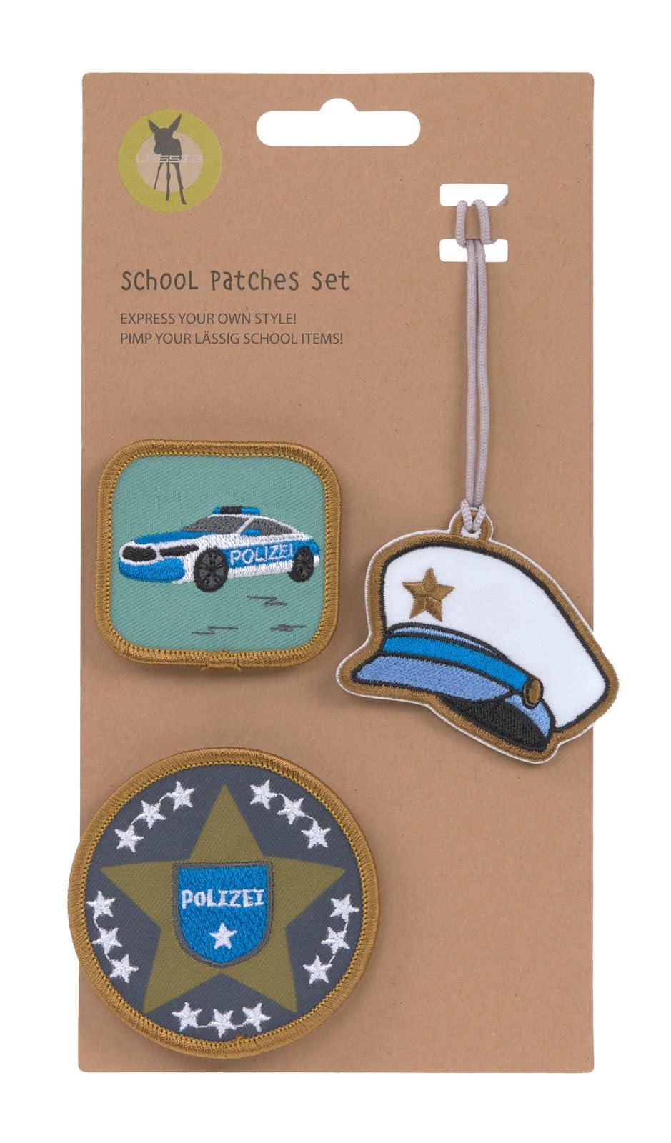 LÄSSIG Police Pendant and Patch Set, Mittel, School Patches Set