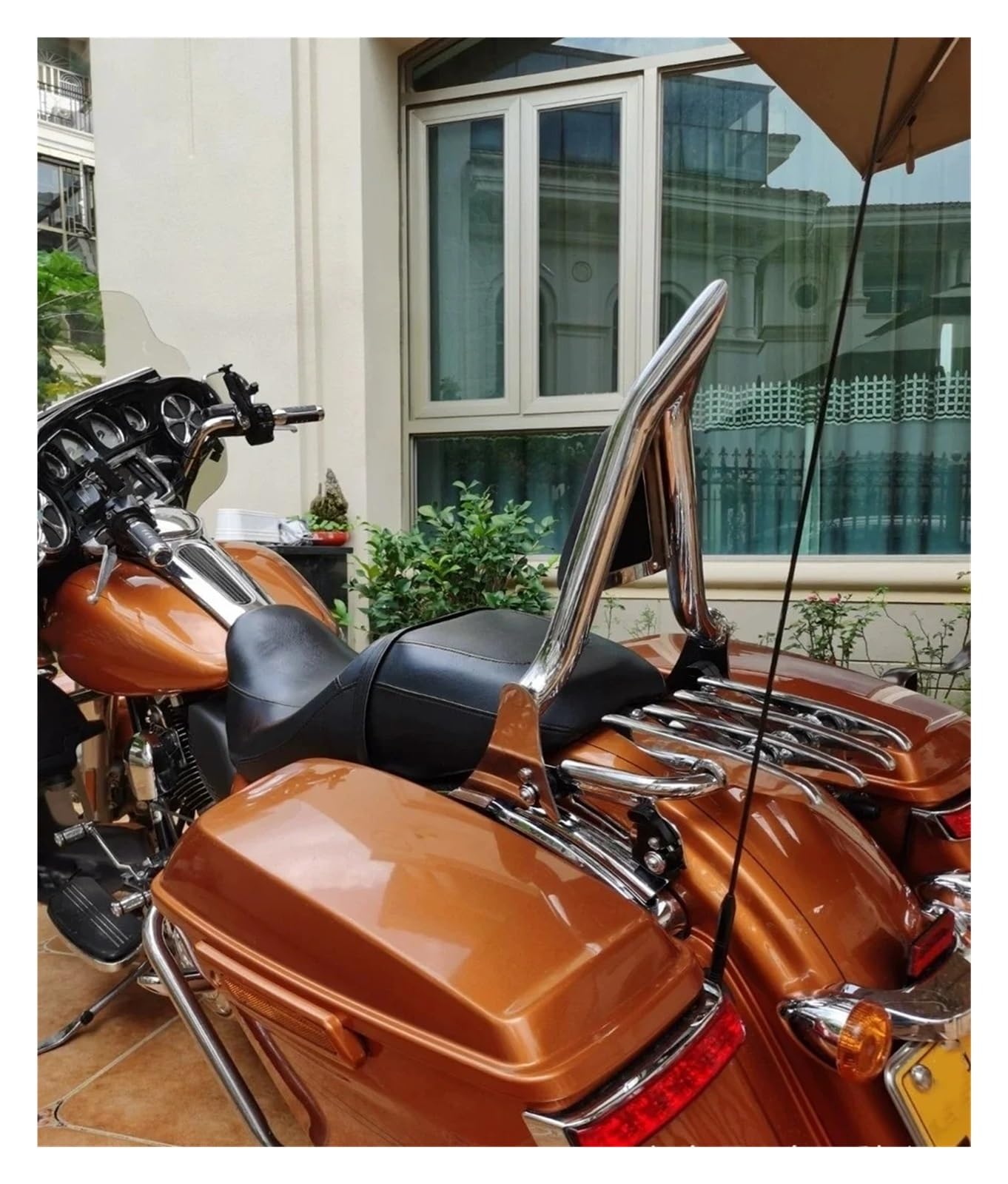 Oparcie na bagaż do motocykla Pasuje do Harley 2009 Up Road King przemieszczanie się po ulicy Ultra Electra Sissy Bar tylny bagażnik oparcie pasażera(09-26 Backrest Only)