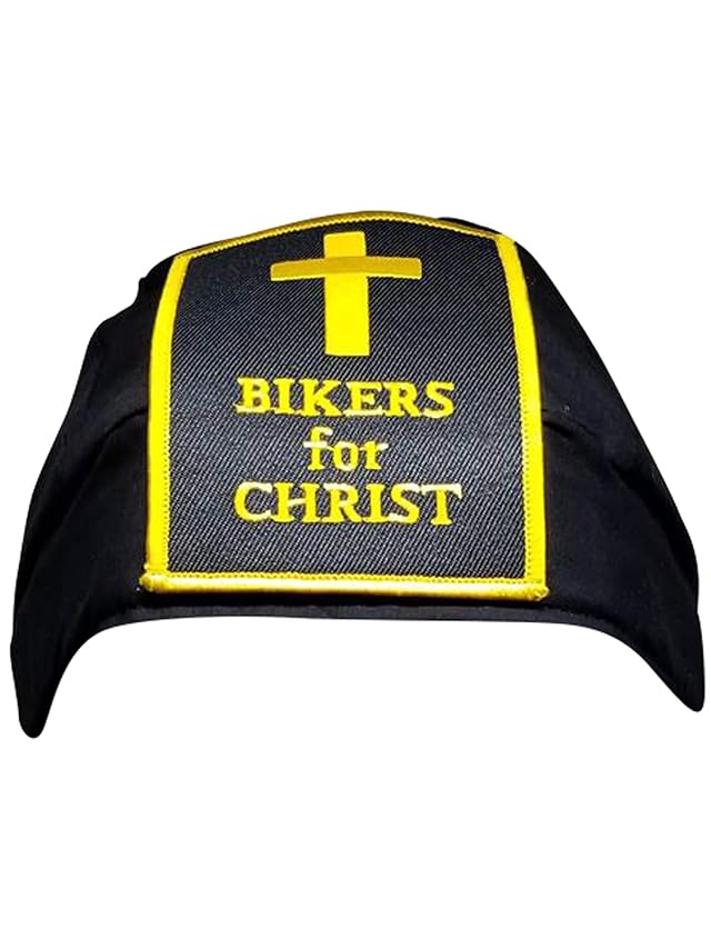 Buy Caps and Hats Christian Doo-Rag with Sweatband Motorcycle Skull Cap Bikers Do-Bandana Bikers for Christ Patch Yellow
