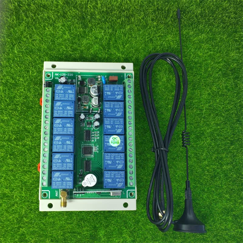 Télécommande sans fil DC12 V 24 V 36-48 V 12 CH RF 50~200 m pour système de grue de tête récepteur 433 MHz avec 2 télécommandes, 1 antenne