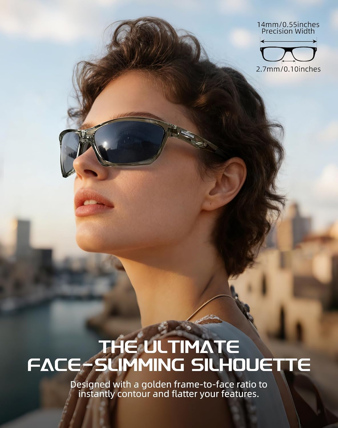 Innerking Polarized Sports Sunglasses for Men Women, TR90 Fashion Retro Frame, UV Protection Sun Glasses for Fishing Cycling