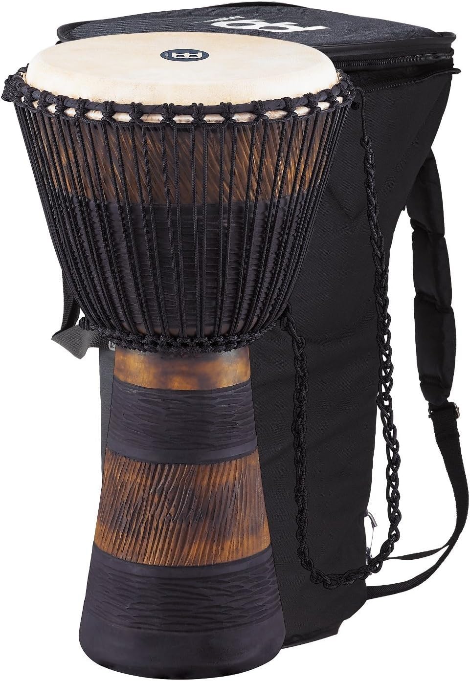 Meinl Percussion Earth Rhythm Djembe – Très Grande Percussion à Main – Housse Incluse – Diamètre 13 pouces – Acajou, Multicolore (ADJ3-XL+BAG)