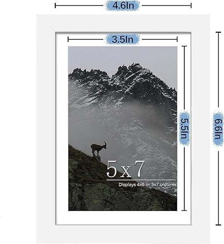 Miniatura 7 de Picrit Juego de 7 portarretratos de 5 x 7 pulgadas, para exhibición de 5 x 7 con paspartú o de 4 x 6 sin paspartú, marcos de fotos para montaje en