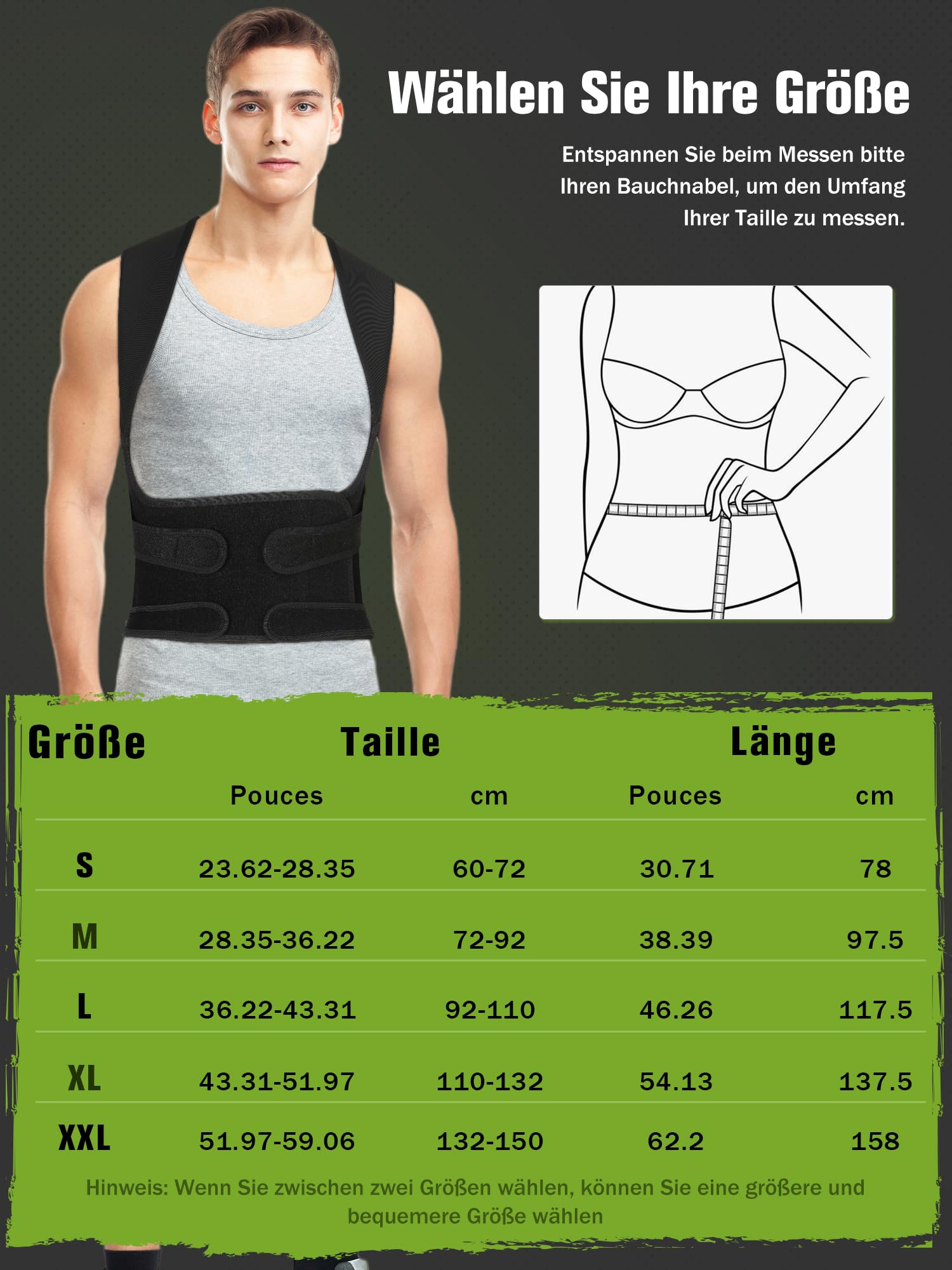 Rücken Geradehalter Rückenstützgürtel Haltungskorrektur Damen: Verstellbare Haltung Korrektur Gurt für Herren - Atmungsaktive Back Support Corrector - Rücken Geradehalter für Schulter Nacken - L