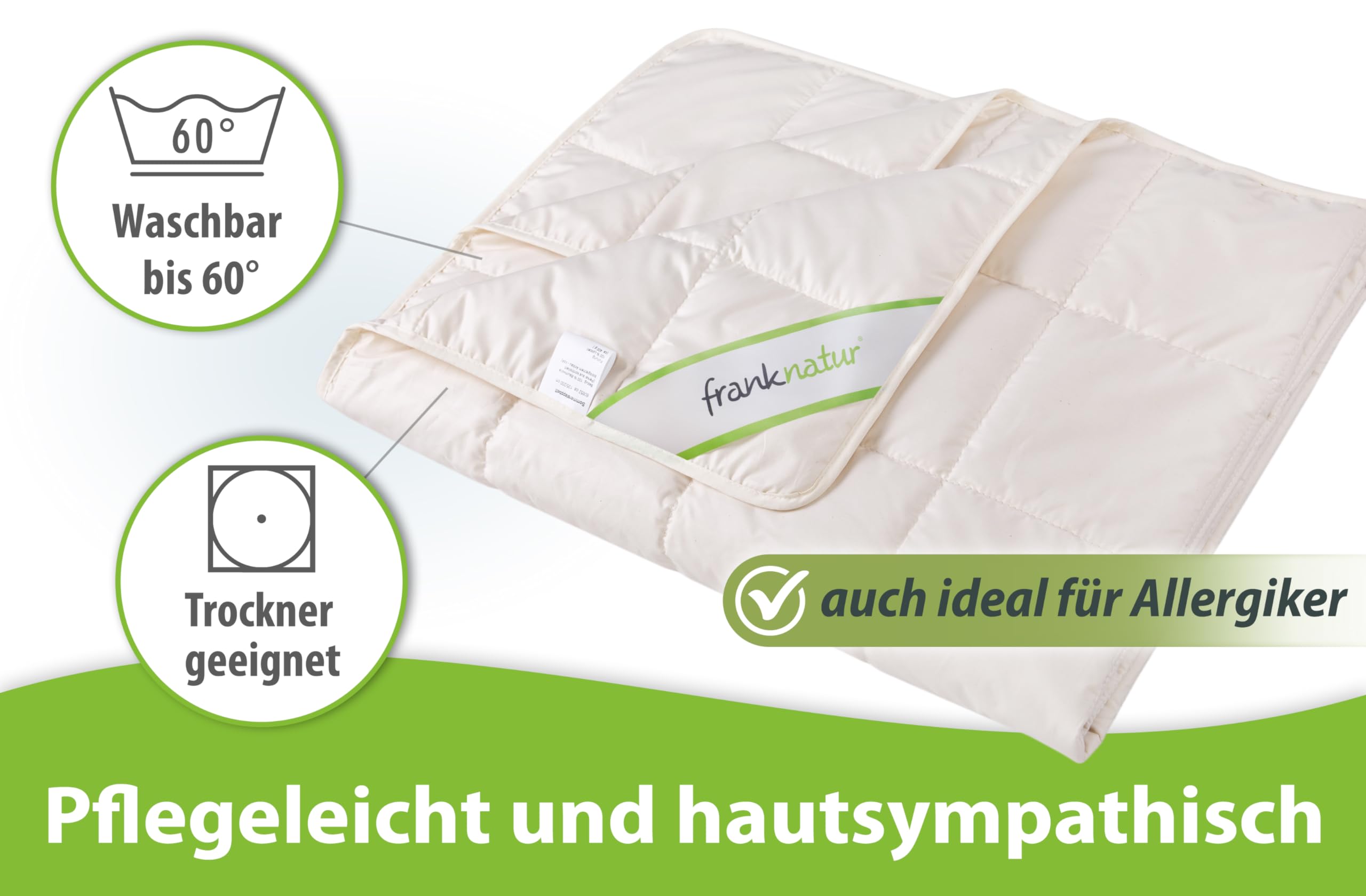 franknatur Kinderdecke 100x135 Bettdecke Kinder – leichte Lyocell Tencel Sommerdecke mit Bio Baumwolle Bezug, leichte Sommerbettdecke, atmungsaktiv, Oeko-TEX