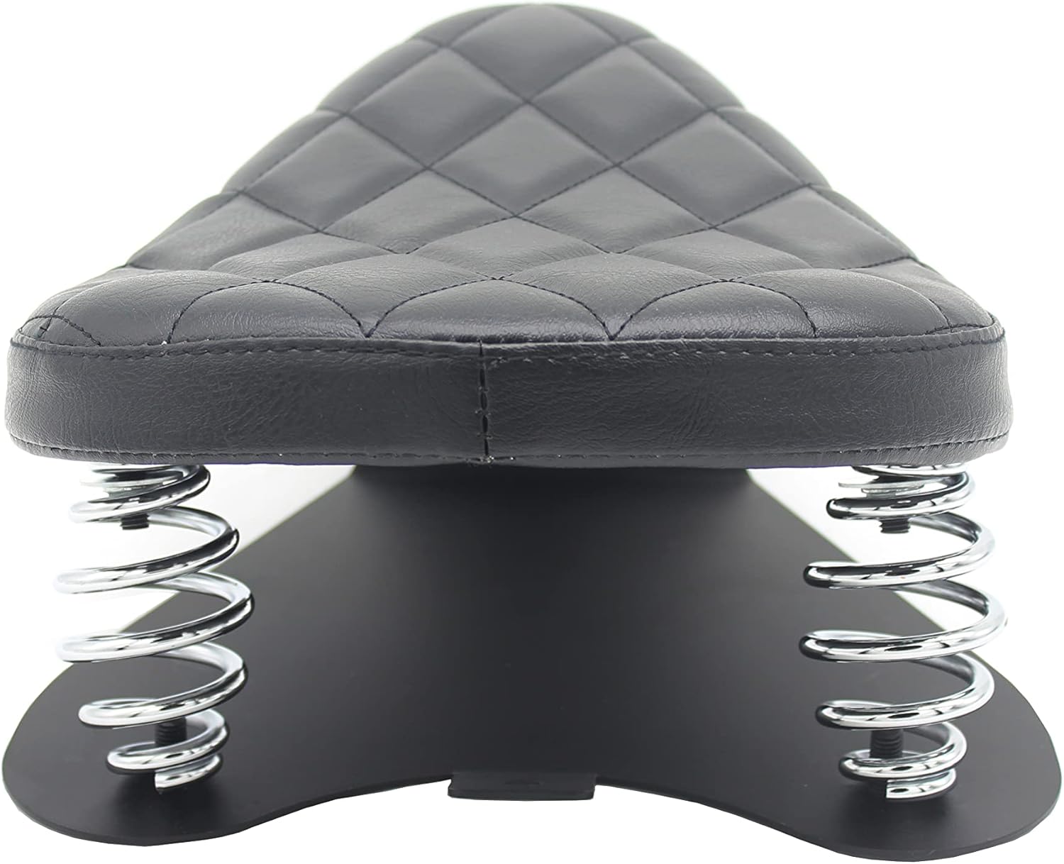 YHMOTO Motorcycle Solo Seat with Spring Base Black Diamond Leather Motorcycle Seat For Harley Yamaha Kawasaki Suzuki Sportster Bobber Chopper