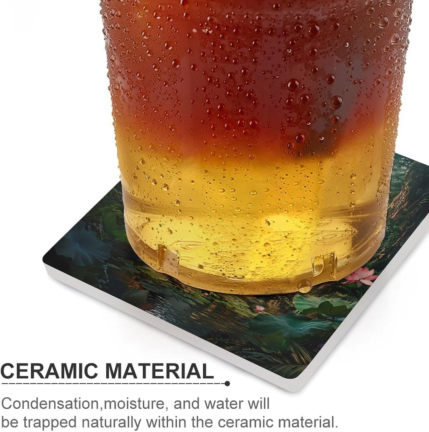 Dinosaur World Coasters for Drinks Square Table Coasters Set Cup Mats with Cork Base