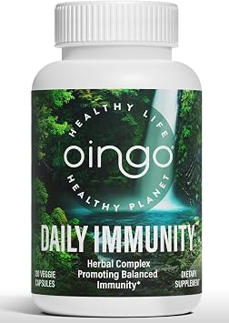 Daily Immunity Supplement Immune Support Supplement with Vitamin C, Zinc Chelate, Quercetin, Bilberry Extract, Oregano Leaf, Organic Reishi Mushroom Extract, Vegan Gluten Free, 120 Capsules