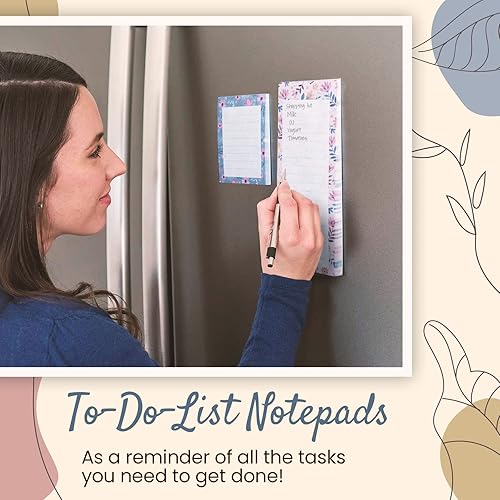 Miniatura 3 de Bloc de notas magnético para refrigerador, paquete de 4 almohadillas magnéticas para lista de comestibles para refrigerador, lista de tareas,
