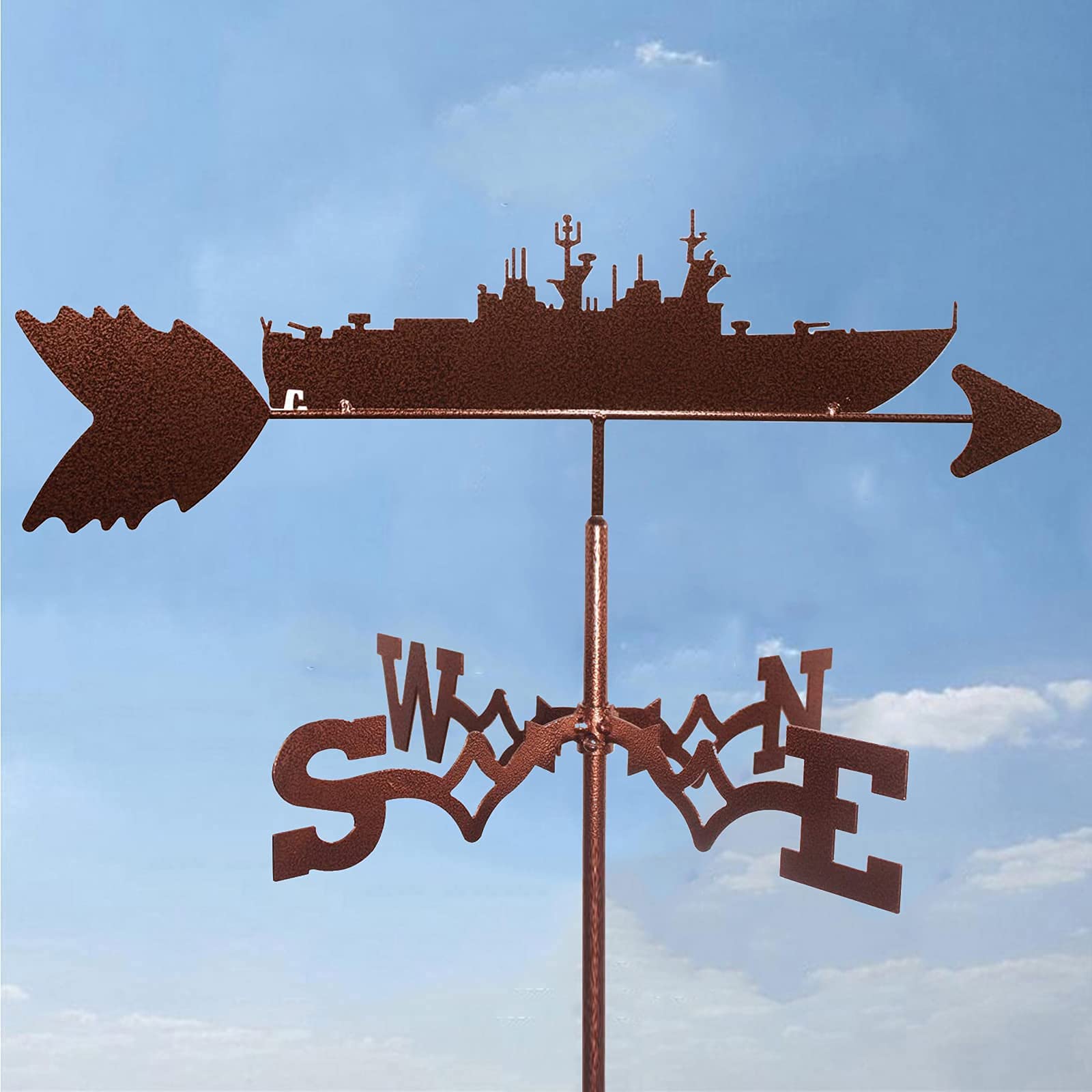 WIQUYBML Sailboat Weathervane Iron Retro Farm Scene Garden Stake Weather Vane Wind Weathercock Ornament Direction Indicator Professional Measuring Tools