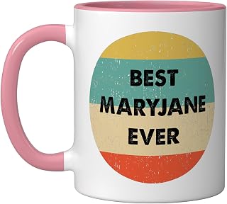 Maryjane Name Ceramic Mug, Pink/White, 11oz
