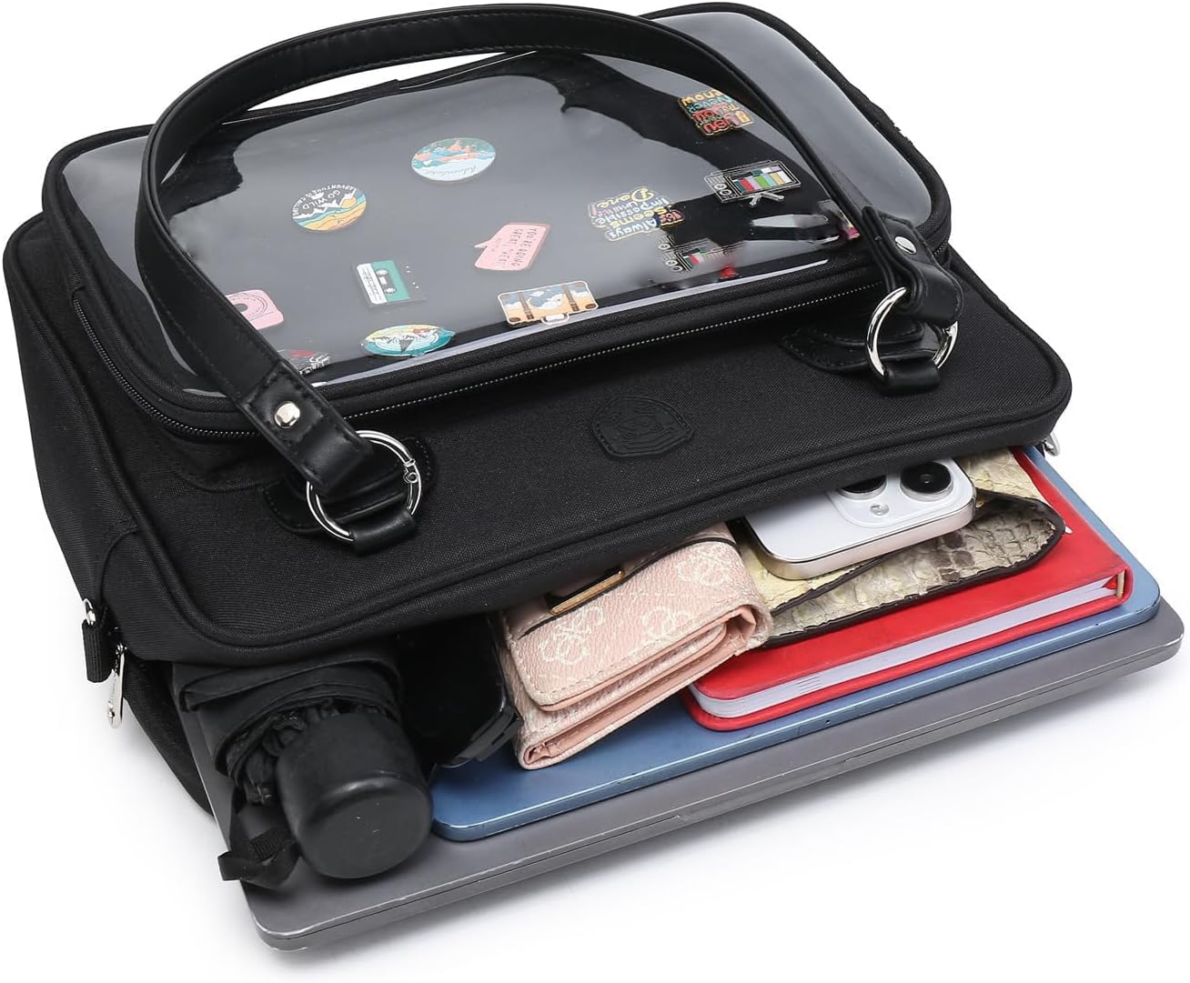 Oxford Ita Bag Crossbody Shoulder Bag Satchel Messenger Backpack Multi-Purpose Pins Display - Image 7