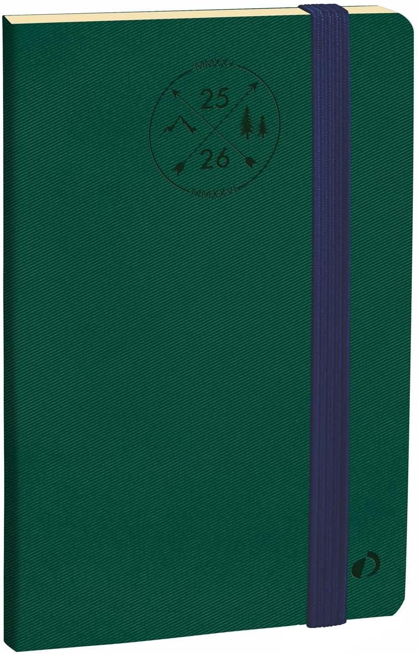 Quo Vadis - 16 month diary 2025-2026 - Horizontal 15 SD Prestige - Weekly Horizontal - Multilingual - Everest Green - 16 months seven to dec - 10 x 15 cm