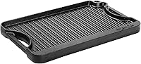 Vista 10 de VEVOR Parrilla/plancha reversible, plancha de hierro fundido pre-sazonada de 14 x 8.5 pulgadas, sartén rectangular portátil con asa, utensilios