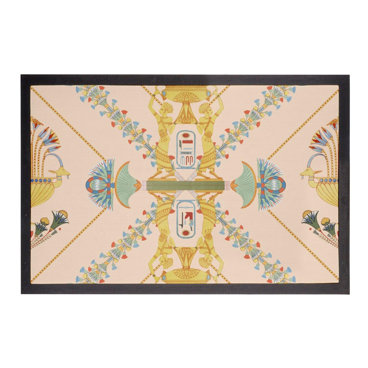 Paillasson Égypte ancienne avec écritures et symboles - Tapis d'entrée 60x40cm pour maison
