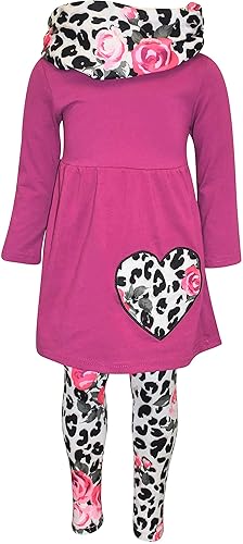 Unique Baby Girls Kids Toddler 3pc Outfit Set Long Sleeve